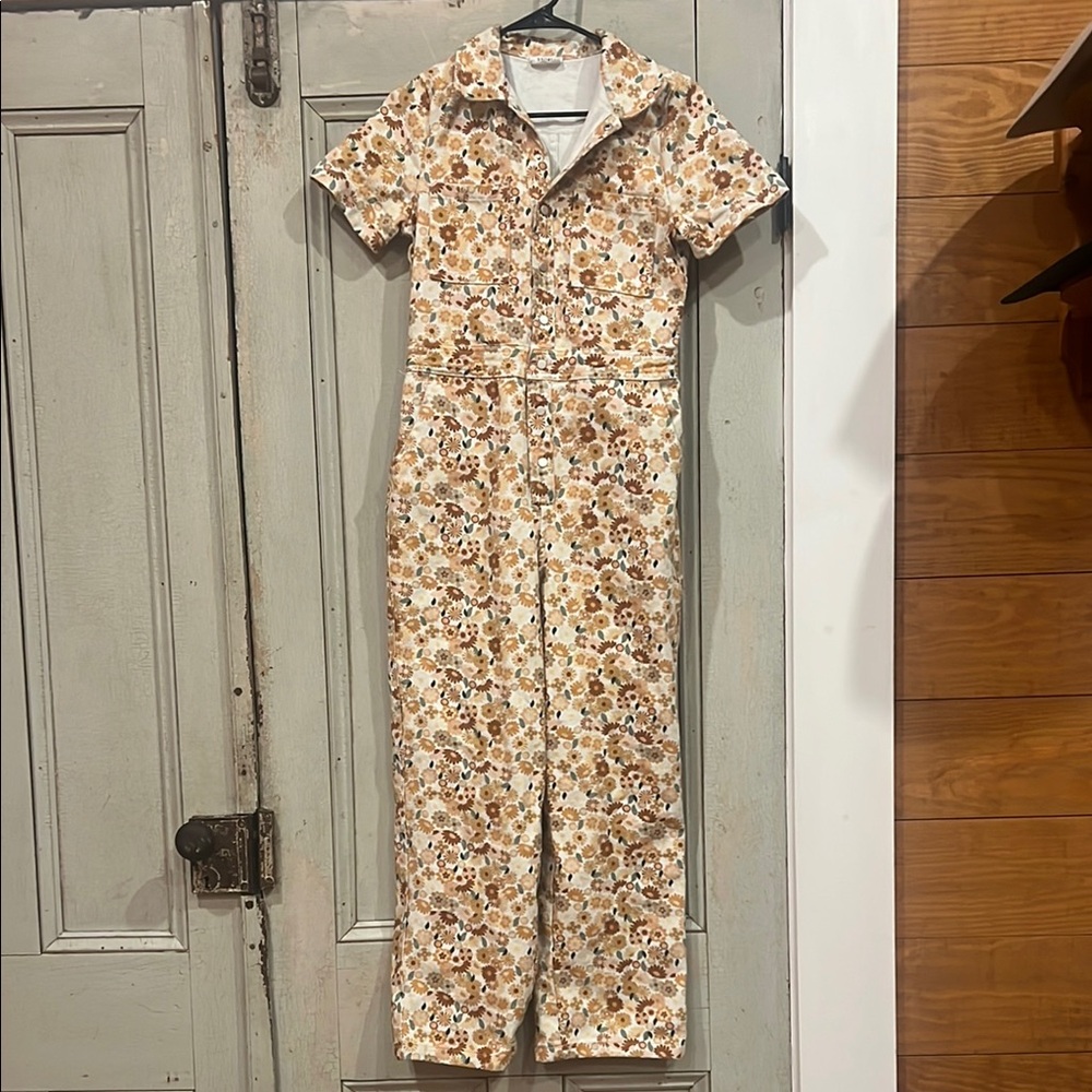 Denim Floral Jumpsuit